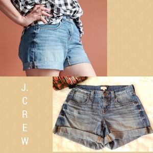 J.Crew High Waisted Distress Denim  Shorts
